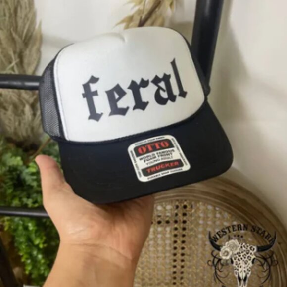 Feral Black and White Trucker Hat - Picture 1 of 1